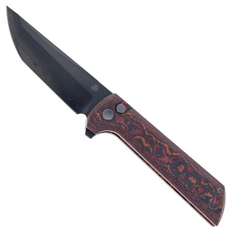 North Mountain Blades Folding Knife Red/Black Carbon Fiber Handle SLD ...