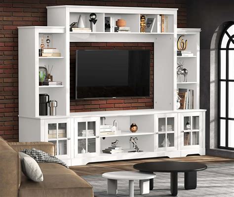 Amazon.com: Tatub Large Wall Unit Entertainment Center with Storage ...