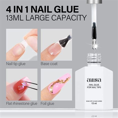 Buy AILLSA Nail Tips and Glue Gel Kit - Coffin Matte Soft Gel Nail Tips ...