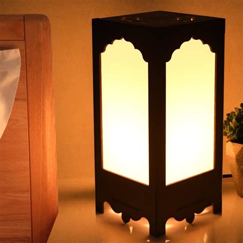 Buy Aditya HANDICRAFTS Wooden Table Lamp with Bulb for Bedside, Drawing ...