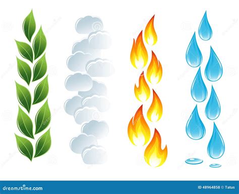 The four elements of life stock vector. Illustration of heat - 48964858