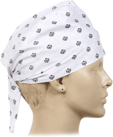 Buy BISMAADH 100% Cotton Sikh Religious Khanda Printed Patka Durag ...