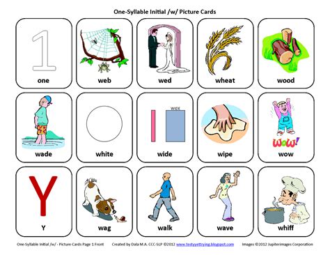 Testy yet trying: Initial W: Free Speech Therapy Articulation Picture Cards