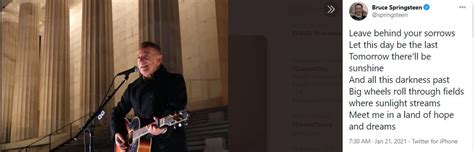 Bruce Springsteen sings 'Land of Hope and Dreams' to mark inauguration ...