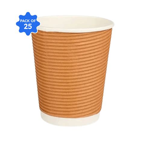 Ripple Paper Cup 250 ml Pack of 25 Wholesalers with best prices online ...