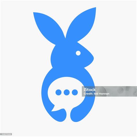 Rabbit Chat Bubble Logo Negative Space Concept Vector Template Symbole ...