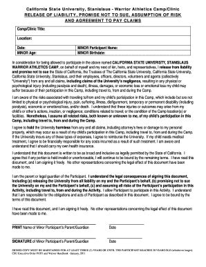 Fillable Online Release of Liability/Assumption of Risk form Fax Email ...