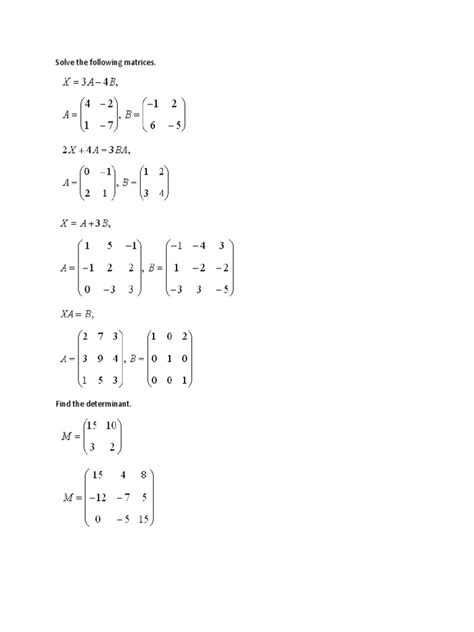 Image result for Linear Matrix Exercise