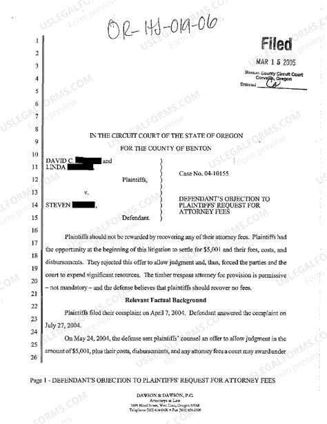 Oregon Defendant's Objection to Plaintiffs' Request for Attorney Fees ...