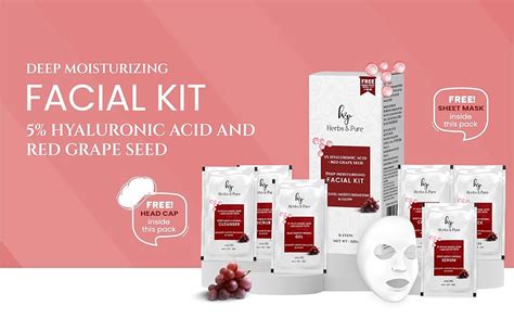 Herbs & Pure Deep Moisturising Facial kit with Hyaluronic Acid & Red ...
