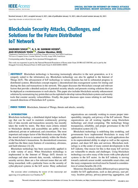 Blockchain - SPECIAL SECTION ON INTERNET-OF-THINGS ATTACKS AND DEFENSES ...