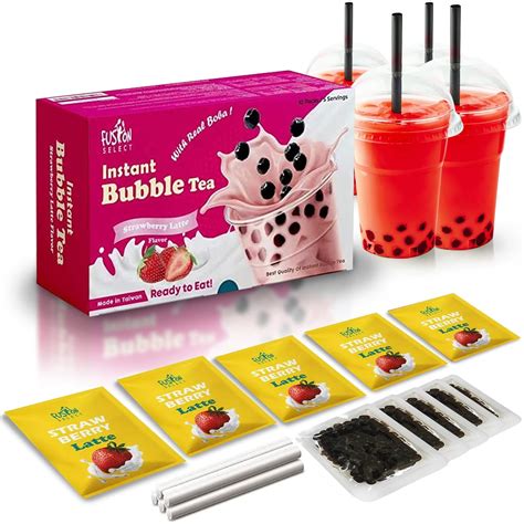 Buy Fusion Select Authentic Strawberry Bubble Tea Kit Extra Rich (5 ...