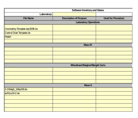 Image result for Software Server List Template