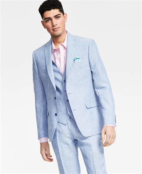 Bar Iii Men's Slim-fit Textured Linen Suit Separate Jacket, Created For ...