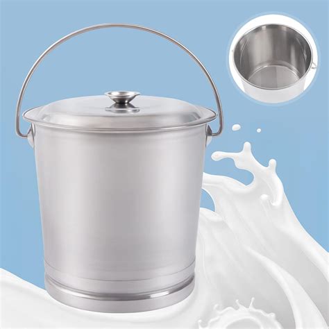 Delianty Stainless Steel Bucket Milk Pail with Lid and India | Ubuy