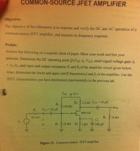 Image result for Common Source JFET Amplifier Self-Biasing Lab