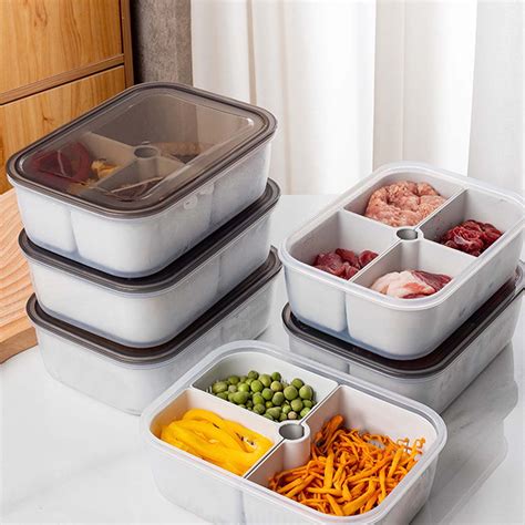 BCZHQQ Food Storage Containers,4 Compartment Portion Control Container ...