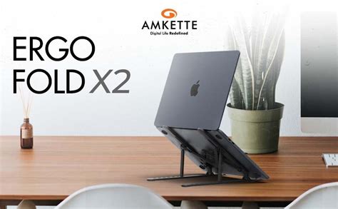 Amkette Ergo View Fold X2, Portable Laptop Stand, 7 Adjustable Levels ...