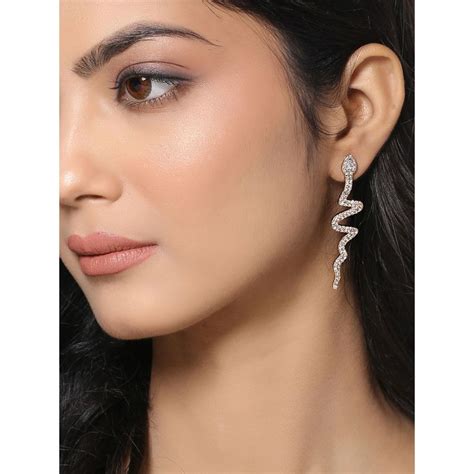 Buy Yellow Chimes Gold-Toned Contemporary Drop Earrings Online