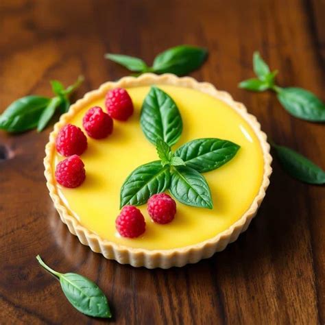 No-Bake Lemon Tart with Raspberries & Basil