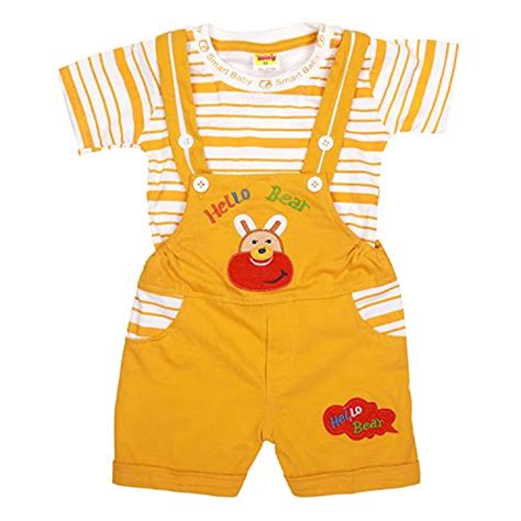 Buy NammaBaby Unisex Dungaree Set with T Shirt Helo Bear Dungaree ...