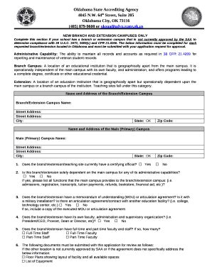 NEW BRANCH AND EXTENSION CAMPUSES ONLY Doc Template | pdfFiller