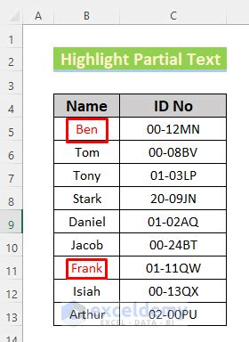Image result for Excel Partial Highlight