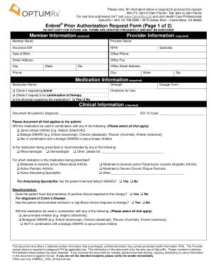 Fillable Online Prior Authorization Request Form Member ... - OptumRx ...