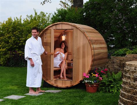 Two person rustic canopy barrel sauna – Artofit