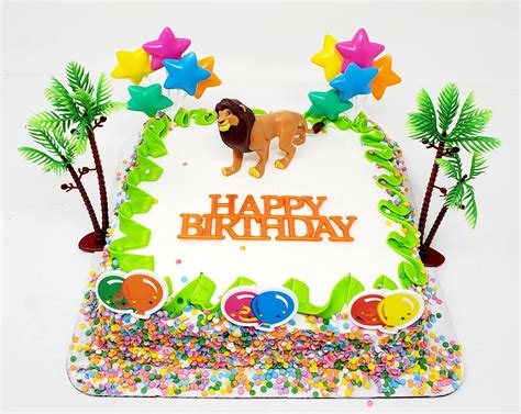 Buy Lion King Birthday Cake Topper with Simba and Decorative Themed ...