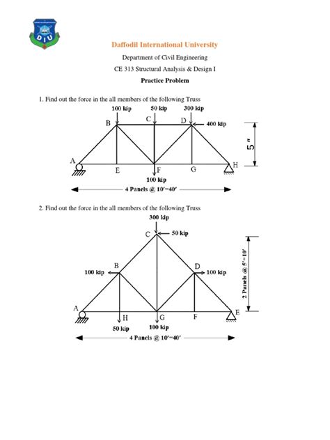 Image result for Truss Practice Problem