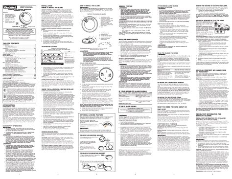 FIRST ALERT PC1200 Combination Carbon Monoxide and Smoke Alarm User Manual