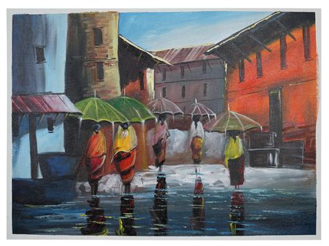 The Abstract Rain | Oil Painting | Exotic India Art