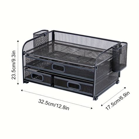 Removable Desktop File Rack with Three Drawers and Two Pen Holders – CRAZE