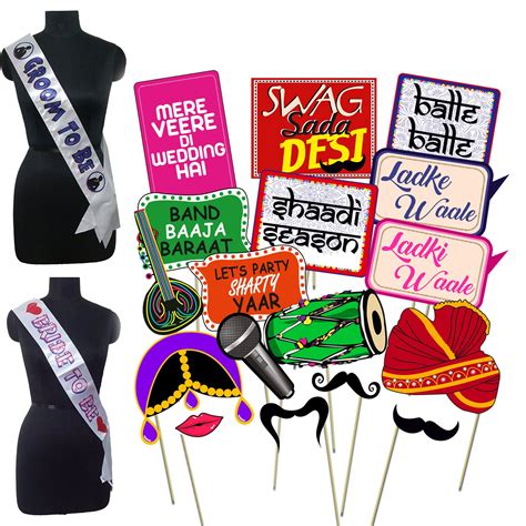 Party Propz Bride to be Props+ Bride and Groom Sash/Sangeet Props/Bride ...