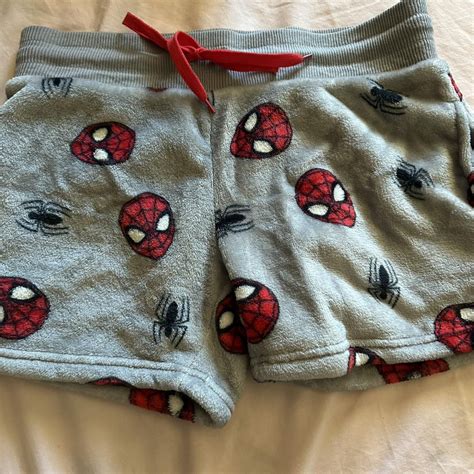 Grey and Red Spider Man Shorts Marvel size Medium | Depop | Spiderman ...