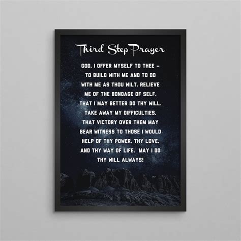 Third Step Prayer Poster: AA NA Recovery Gift, Sober Therapy Decor - Etsy