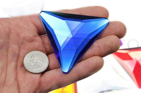 Buy Allstarco 68mm Blue Sapphire H104 Flat Back Triangle Acrylic Gems ...