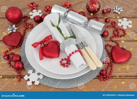 Christmas Dinner Place Setting Stock Image - Image of merry, knife ...
