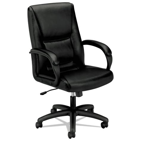 Black Leather Office Chair With Wheels at Louise Mcmakin blog