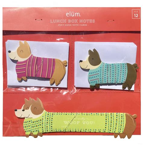 Elum Dogs with Sweater Lunch Box Pint-Sized Note Cards, Set of 12 ...