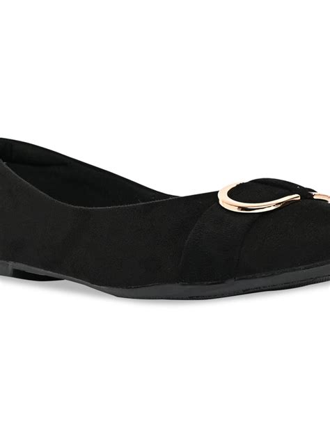 Shop Rocia By Regal Black Women Suede Ballerinas Online