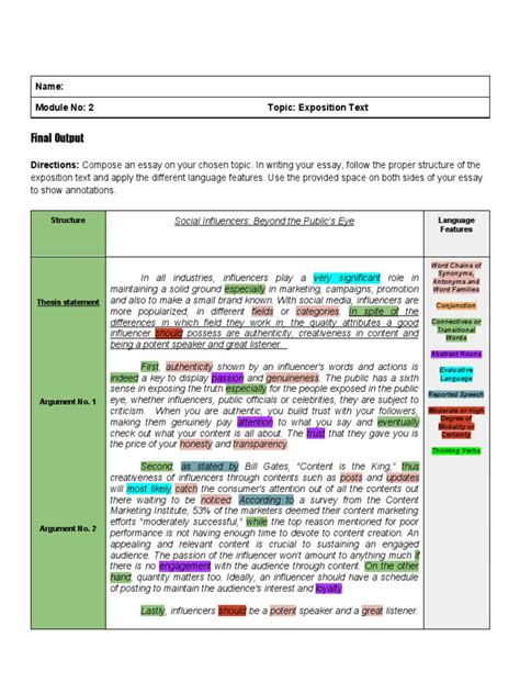 Image result for Exposition Essay Format