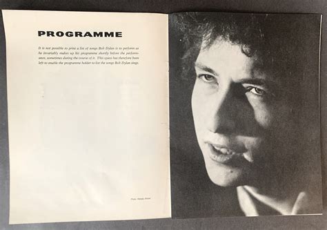 Bob Dylan 1966 UK Tour Programme : Pleasures of Past Times