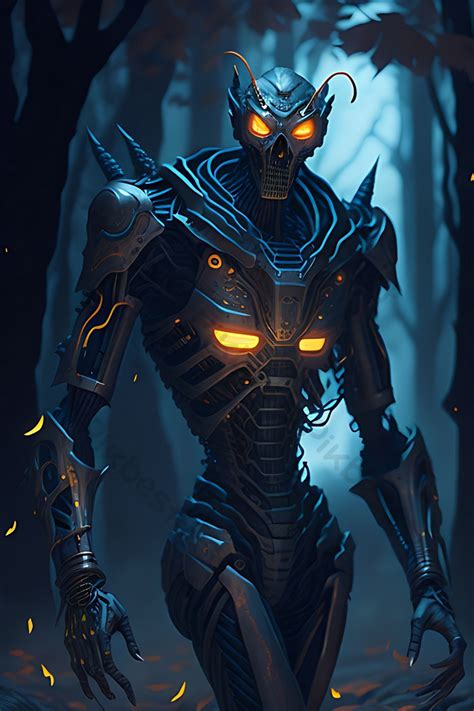 Alien Cyborg Black Background 的图像结果