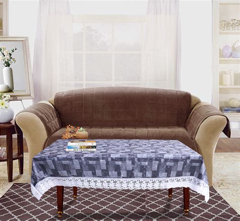 Kuber Industries 3D Checkered Design PVC 4 Seater Center Table Cover ...