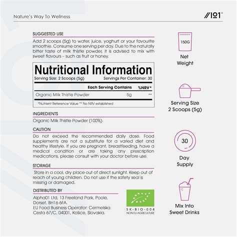 Organic Milk Thistle Powder 150g - Cleansing Silymarin Source - Cold ...