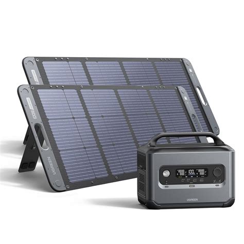 UGREEN Solar Generator PowerRoam 1200 Portable Power Station with 2 x ...