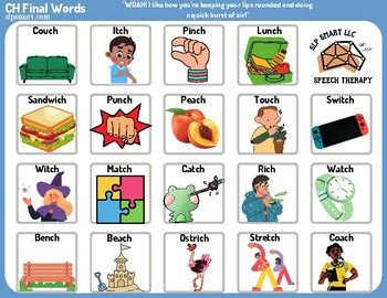 CH Final Words - Articulation Therapy FREEBIE (Print & Go) | TPT