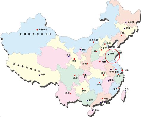 中国山东济南地图上在哪个方向_百度知道